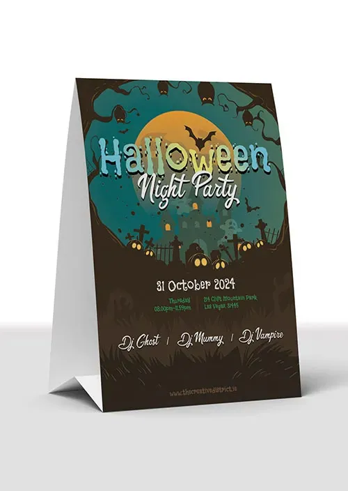 Halloween table tent design 1