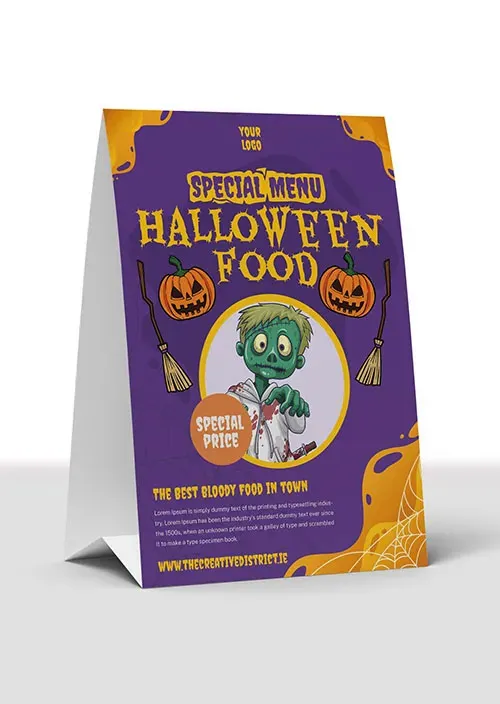 Halloween table tent design 2