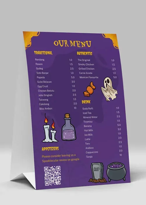Halloween table tent design 3