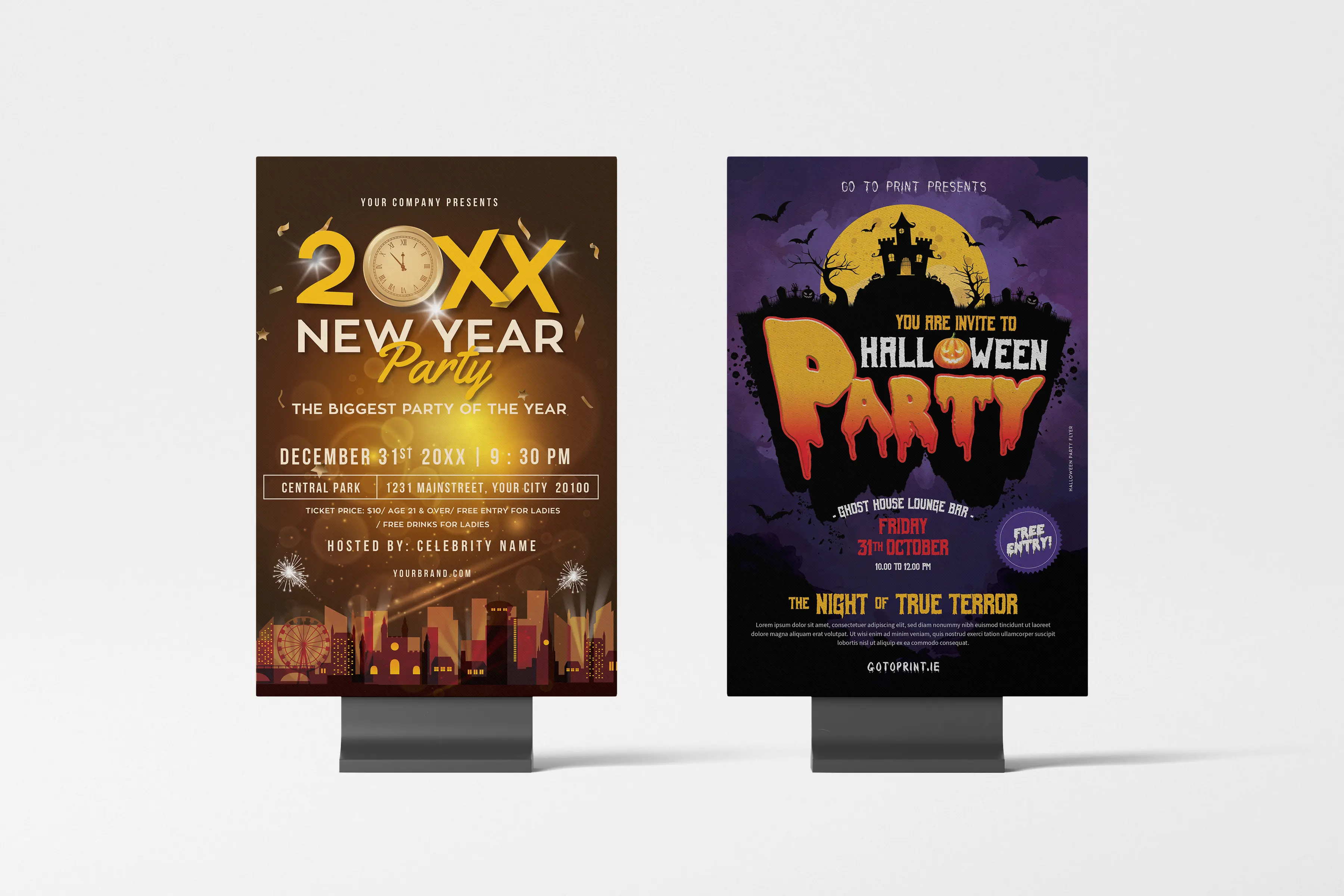 Christmas and Halloween poster design Ireland