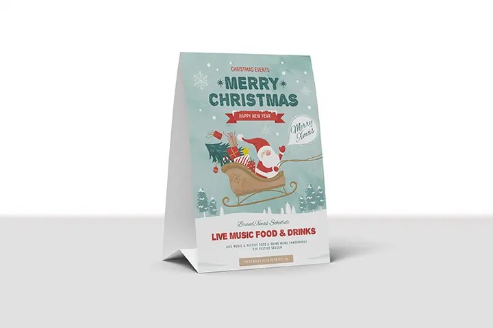Christmas table tent design Ireland