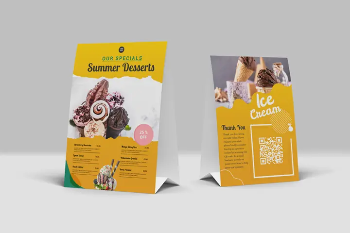 Table tent design sample 1