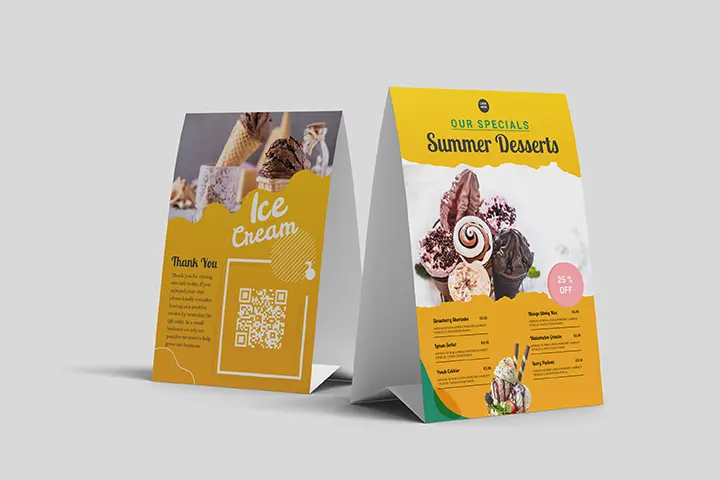 Table tent design sample 2